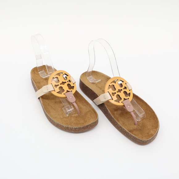 Tory Burch Shoes - Tory Burch Women's Miller Cloud Sandal Leather Neutral Cork Summer Resort Sz 7